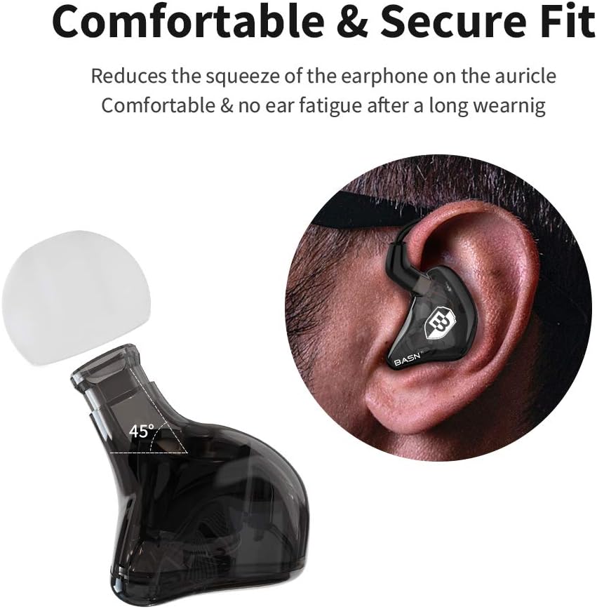 BASN Bsinger In-Ear-Monitore Geräuschisolierende Kopfhörer, Dual-dynamische Treiber High Definition
