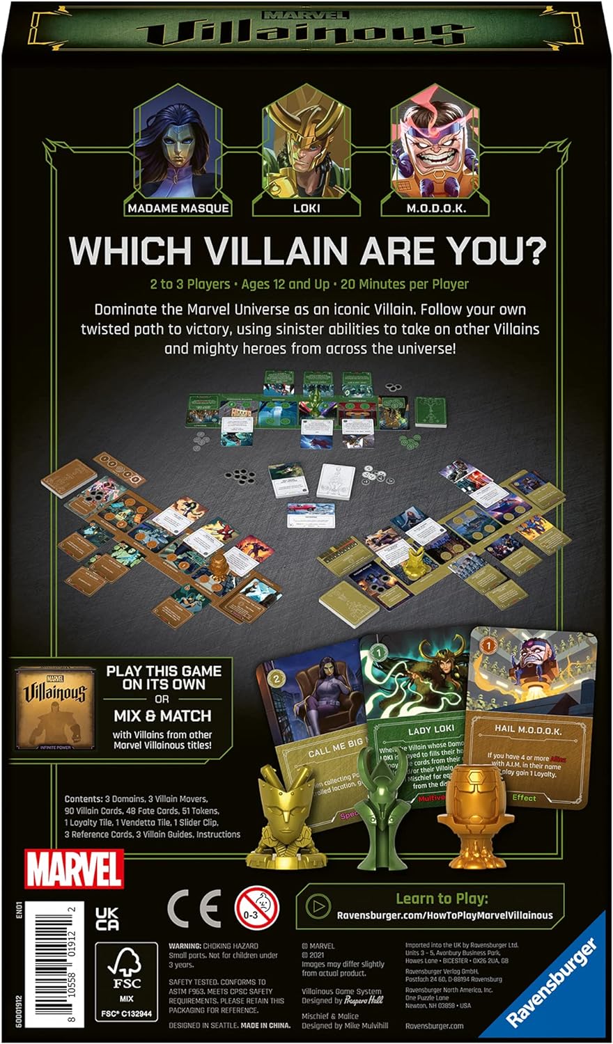 Ravensburger Marvel Villainous Mischief & Malice – Strategie-Brettspiele für Erwachsene und Kinder a