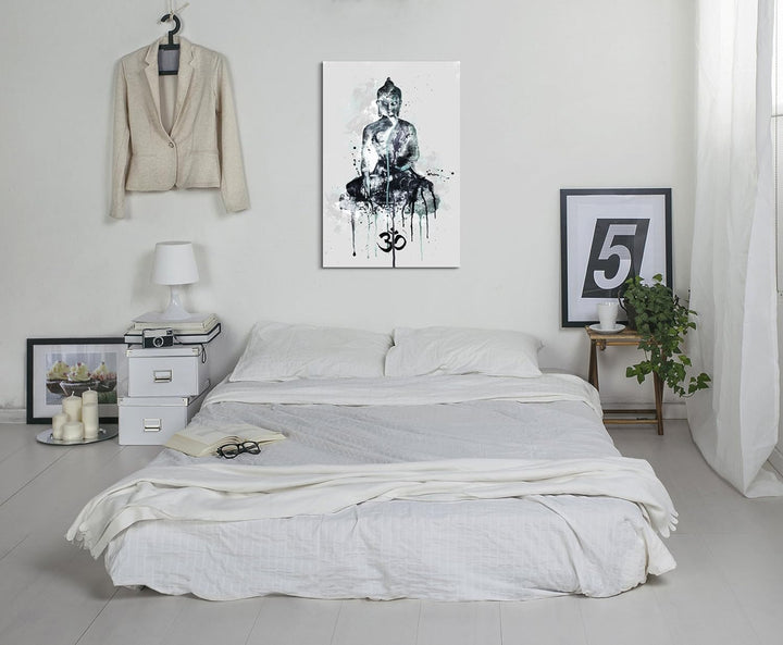 Paul Sinus Art Harmony 90x60cm Aquarell Art Wandbild auf Leinwand fertig gerahmt Original Unikat