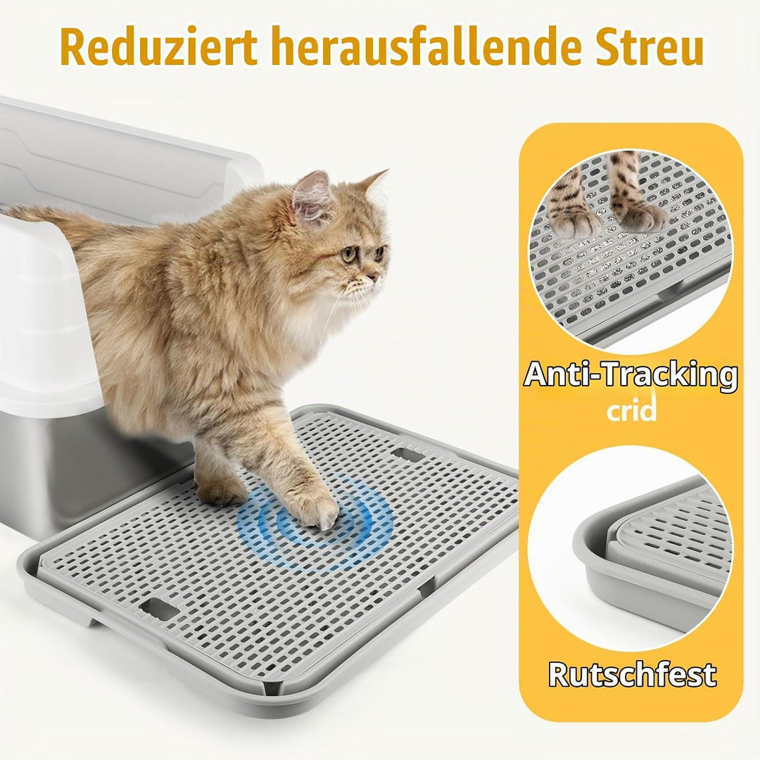 Katzenstreu Rampe, Katzentreppe/Katzentoilettenrampe/Katzenfänger Litter Trapper mit Filterfunktion,