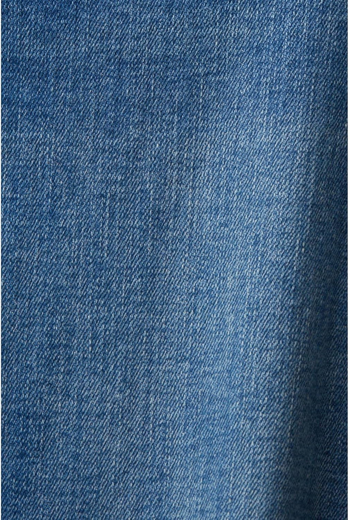 edc by Esprit Verkürzte, schmal geschnittene Jeans in Used-Optik 24W / 30L 902/Blue Medium Wash, 24W