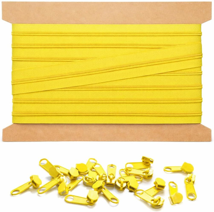 20m Endlosreissverschluss 5mm mit 40 zipper reissverschluss endlos Citrongelb 20m + 40 Zipper Citron