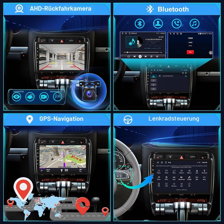 [2+64G] Android 13 Autoradio für Porsche Cayenne 2003-2010 mit Drahtlos Carplay & Android Auto, 9 Zo