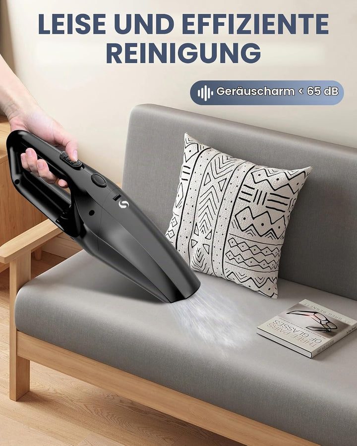 Handstaubsauger Akku, leistungsstarker Autostaubsauger, Mini Staubsauger mit Schnellladung und wasch