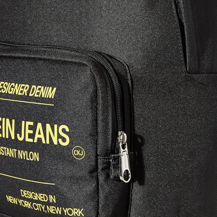 Calvin Klein CKJ Sport Essential Campus Backpack Black with Industrial Print