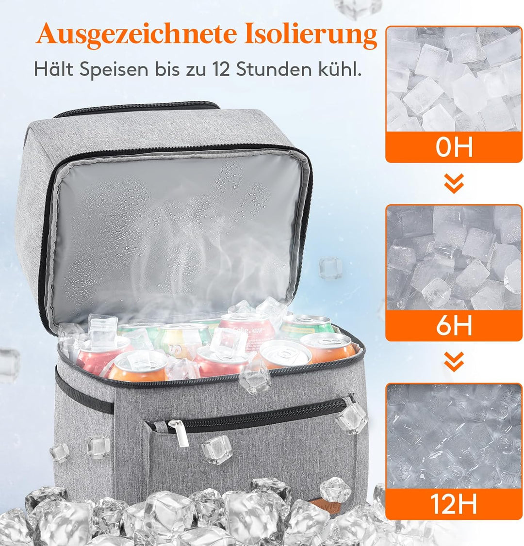 Lifewit Kühlrucksack Thermo Rucksack Kühltasche Isolierte Cooler Bag Weich Doppeldecker für Picknick