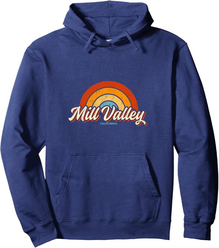 Mill Valley California CA Vintage Rainbow Retro 70er Jahre Pullover Hoodie
