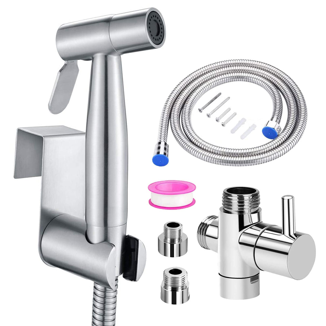WC-Sprühflasche, Handbrause, Bidet, aus Edelstahl – mit 3-Wege-Ventil (1/2-3/8 Zoll), perfekt für pe