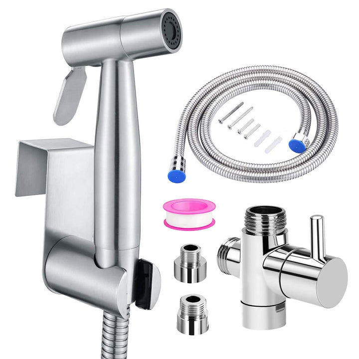 WC-Sprühflasche, Handbrause, Bidet, aus Edelstahl – mit 3-Wege-Ventil (1/2-3/8 Zoll), perfekt für pe