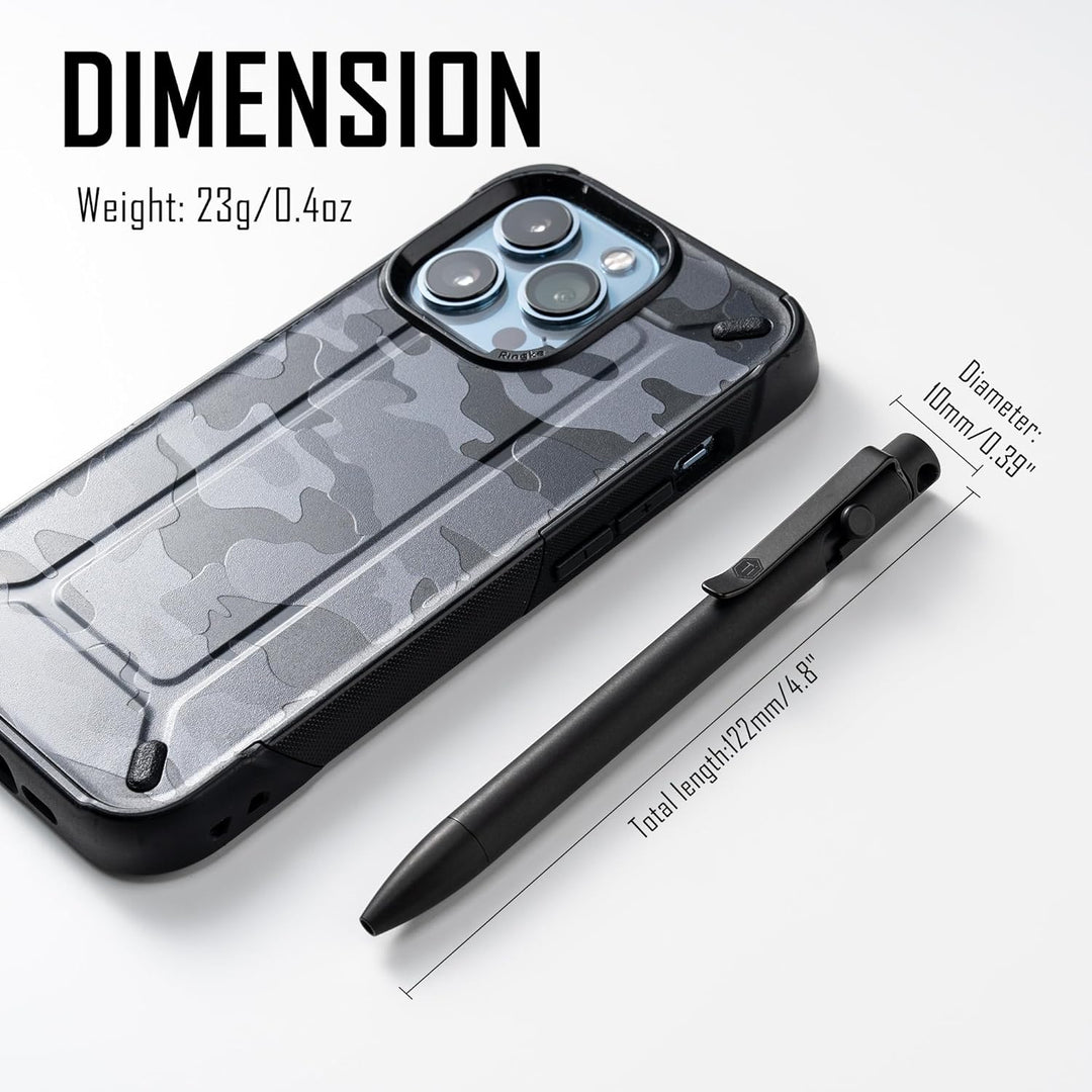 KeyUnity KP01BK Bolt Action Pen mit Clip, EDC-Taschenstift aus Titanlegierung, einziehbarer Metallku