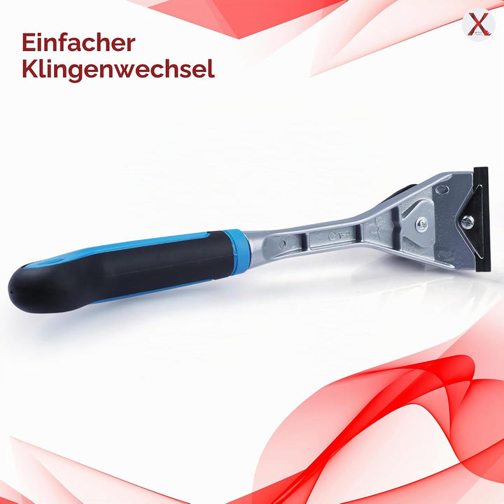 Hartmetall-Farbschaber mit 60 mm zweischneidigen Wolframkarbid-Klingen, weicher Griff, Holzschaber z
