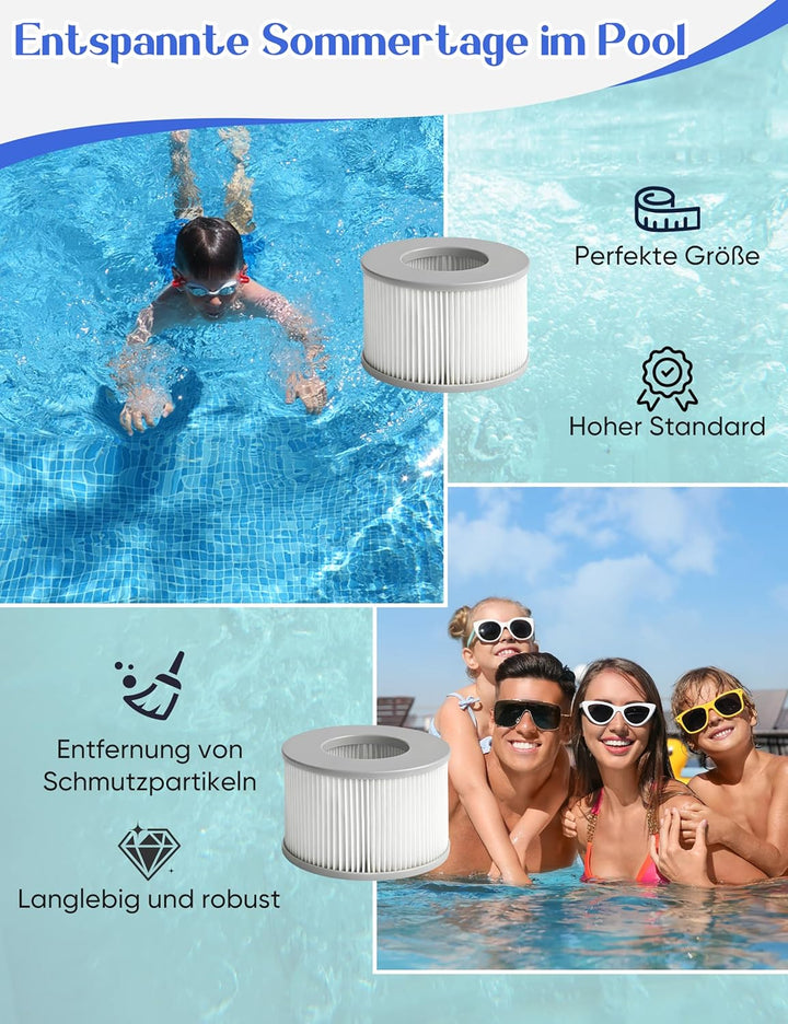 8 Stück Ersatz Filterkartusche für MSPA Filter – Ersatz Filter Kompatibel mit Whirlpool MSPA Modelle