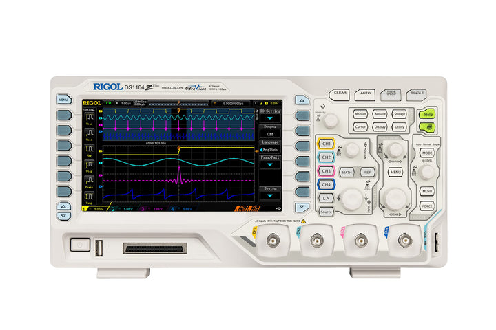 RIGOL DS1104Z-S Plus Digitales Oszilloskop, 100MHz,4+16CH,Digitalkanäle, 24Mpts Speichertiefe, 1G Sa