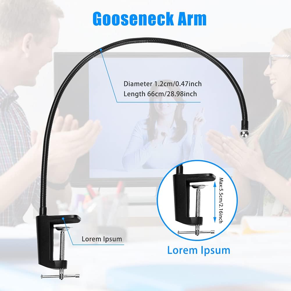 Webcam-Halterung, 25Zoll Webcam-Ständer 360° verstellbarer Schwanenhals-Armhalterung Flexibler Tisch
