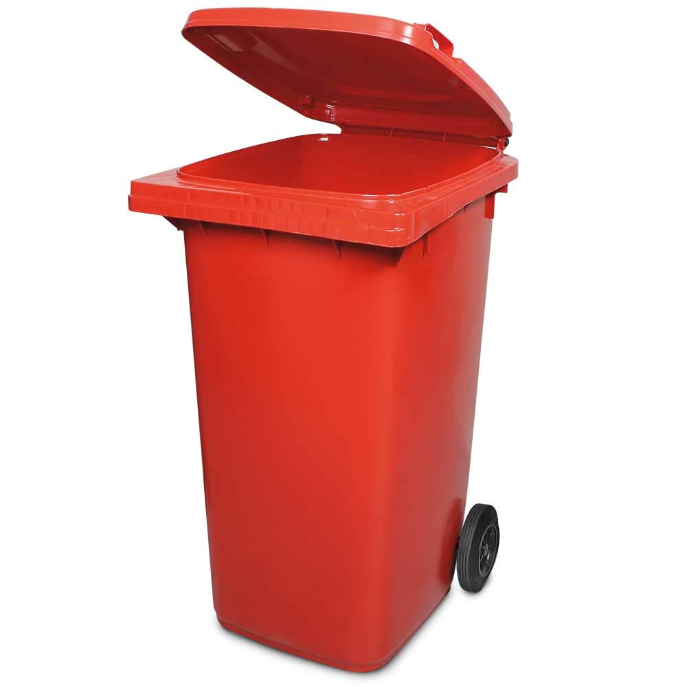BRB Müllbehälter, Inhalt 240 Liter, HxBxT 1075 x 580 x 730 mm (rot), rot