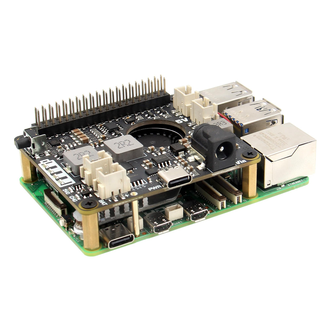 Geekworm X1209 UPS für Raspberry Pi 5/4B/3B+/3B | 5,1V 6A Ausgabe, 5-18V Breitbandeingang, Oben mont