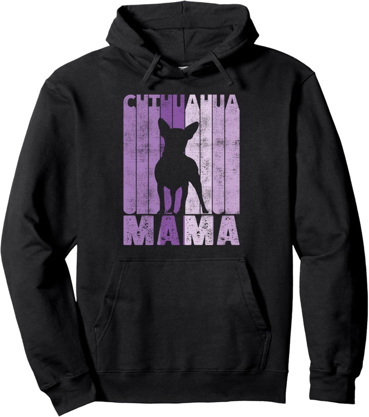 Retro Chihuahua Mama Kleine Hunde Frauchen Geschenke Pullover Hoodie