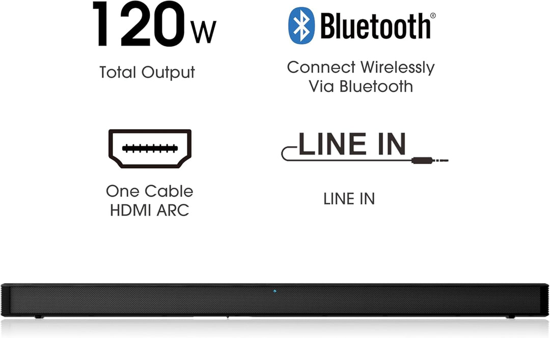 Hisense HS205G 2.0 Kanal Soundbar, 120 Watt, DTS Virtual: X, Bluetooth 5.0, HDMI Arc, USB, Optisch,