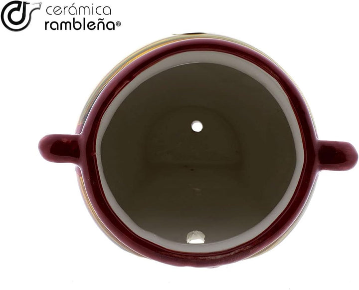 CERÁMICA RAMBLEÑA | Hängetöpfe Orza | Wandtöpfe | Regenbogen Wandtopf - Modell D95 | 100% Handdekori
