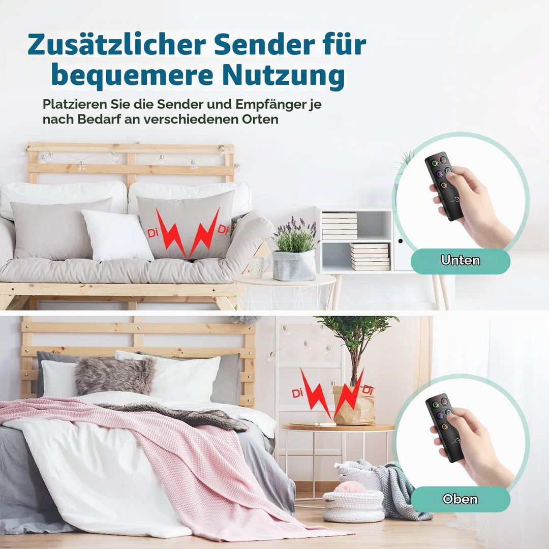 Schlüsselfinder, Esky Key Finder mit 2 RF Sender, schlüsselfinder anhänger mit 6 Empfängern, Haustie