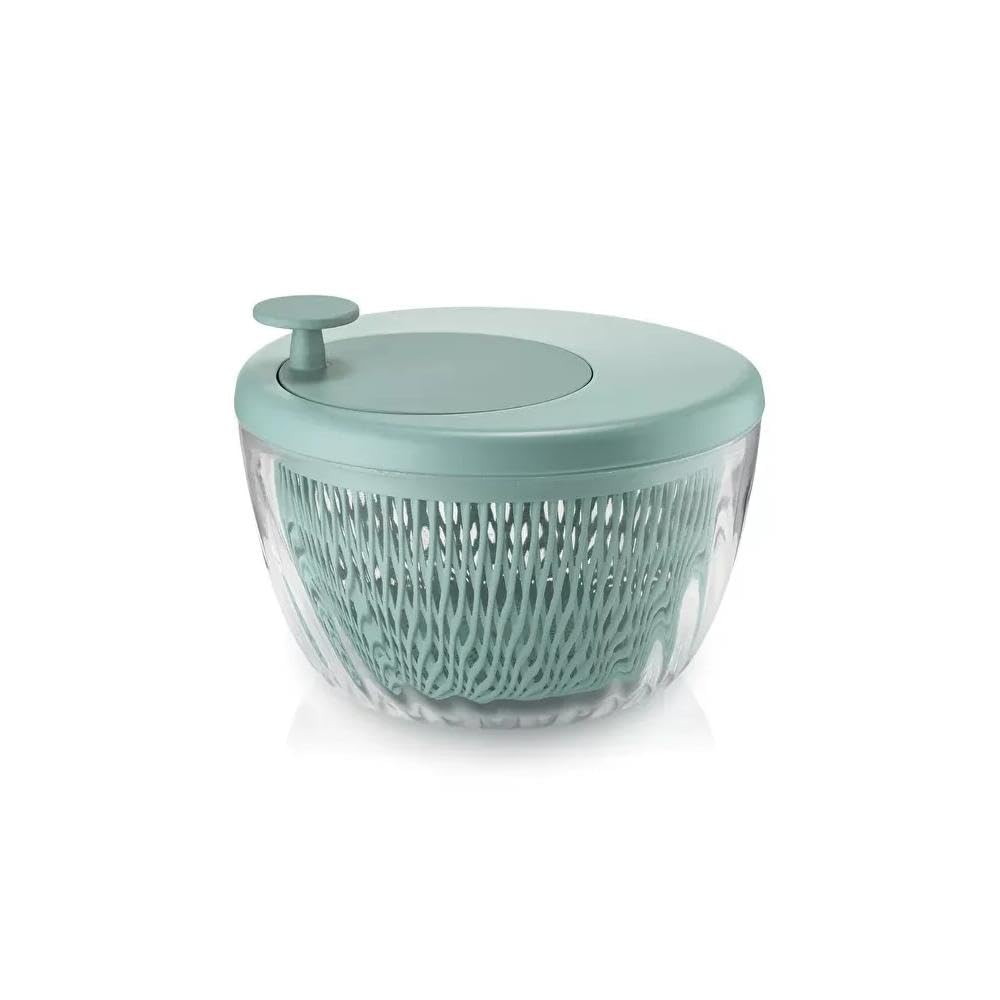 Guzzini - Kitchen Active Design, SPIN&STORE Salatschlüder mit Deckel - Olivgrün, Ø26 x h19 cm | 400