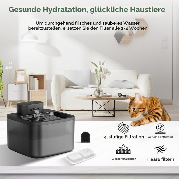 Filter Katzenbrunnen, 12 Packungen Katzenbrunnen Filter für Oneisall 2,2L Trinkbrunnen Katzen,inkl.