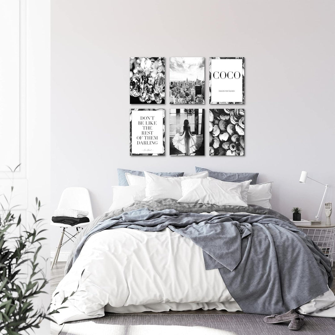 Novart Wandbilder - KEIN EXTRA RAHMEN BENÖTIGT - Wohnzimmer Mädchen Teenager - Bilder Modern Fashion