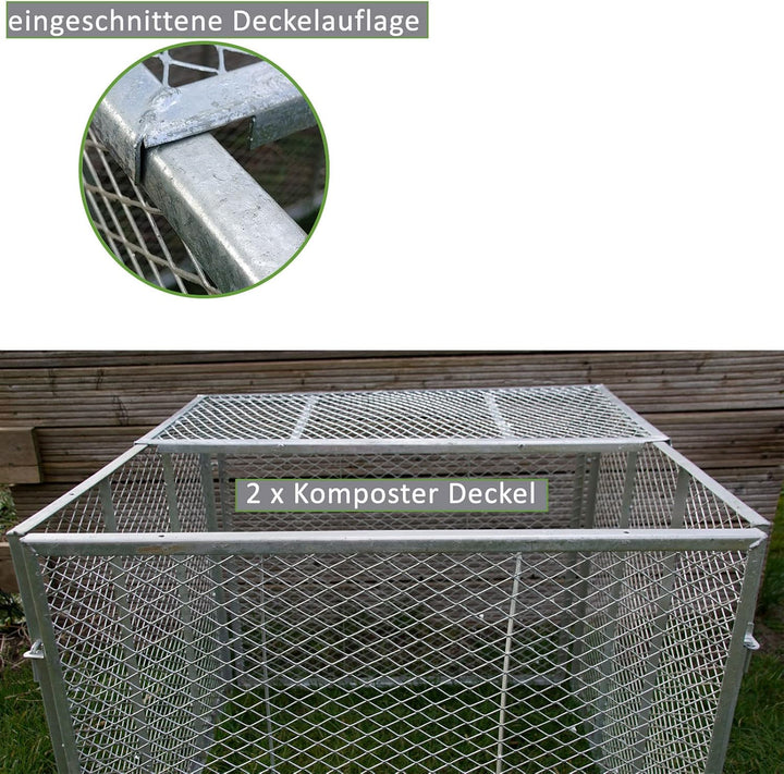 Deckel oder Boden für Komposter Metallkomposter aus Streckmetall Gartenkomposter 100 x100 cm