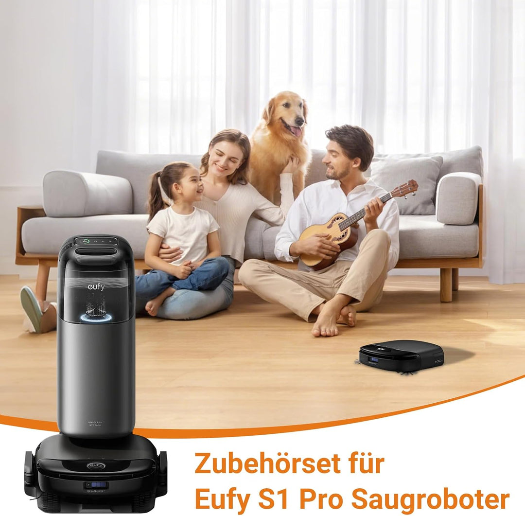 25 Stück Zubehörset für Eufy S1 Pro Saugroboter, 1 Hauptbürste, 1 Roller Wischtuchrolle, 4 Filter, 6