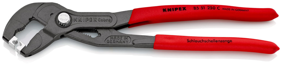 KNIPEX Schlauchschellenzange für Click-Schellen, KFZ, Chrom-Vanadium, atramentiert, 250 mm (SB-Karte