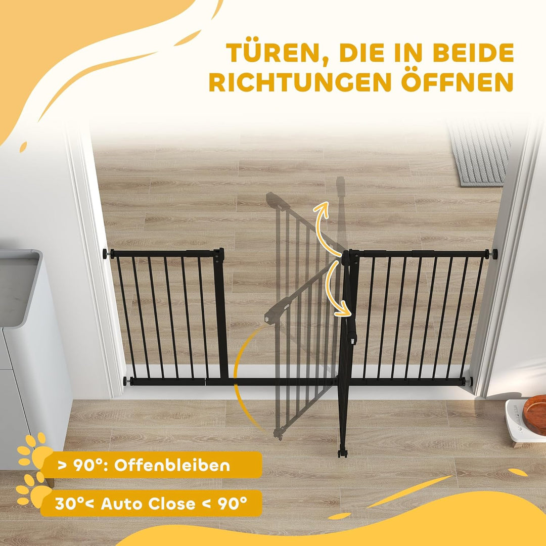 PawHut Türschutzgitter Hunde, Absperrgitter, 74-147,5 cm, Treppenschutzgitter für Haustier, Hundegit