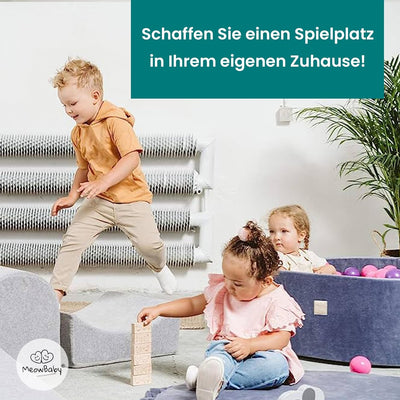 MEOWBABY 4-Elemente-Weichschaumstoff-Bausteine-Set - Spielplatz 195 x 45 cm für Babys & Kleinkinder,