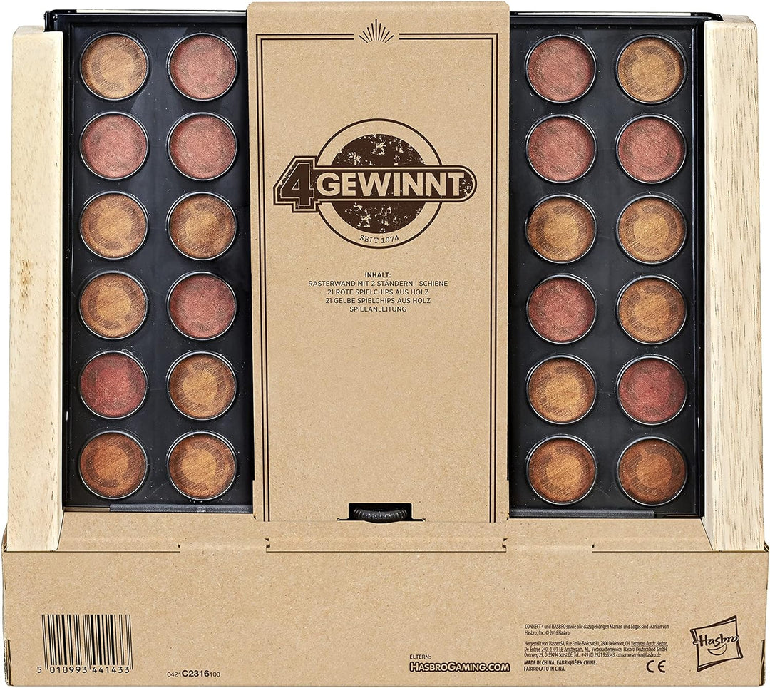 Hasbro Gaming 4 gewinnt Rustic Woods, Gelbe, Ab 6 Jahren geeignet Vier gewinnt Rustic Woods, Vier ge
