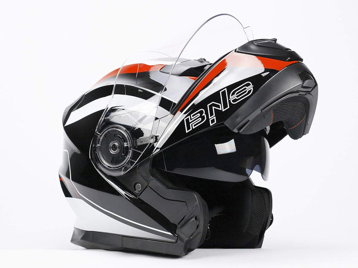 BNO Flip-2 Flup Up Helm Klapphelm Madular Helm (L, Rot Schwarz) L Rot Schwarz, L Rot Schwarz