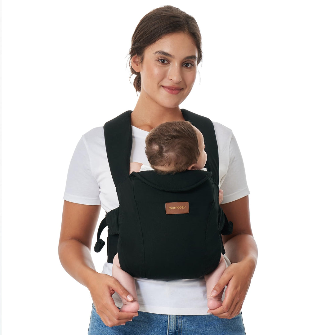 Momcozy Babytrage Neugeborene ab Geburt | Ergonomische Tragehilfe mit Nackenstütze | Leicht & sicher