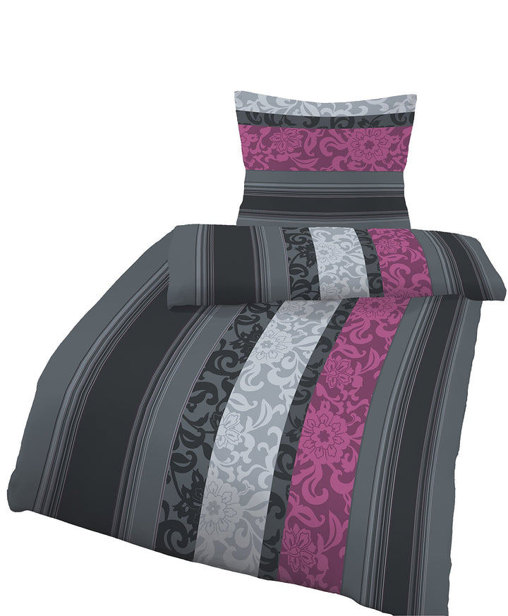 soma Biber Bettwäsche 2tlg.155x220 80x80 Borde Beere anthrazit