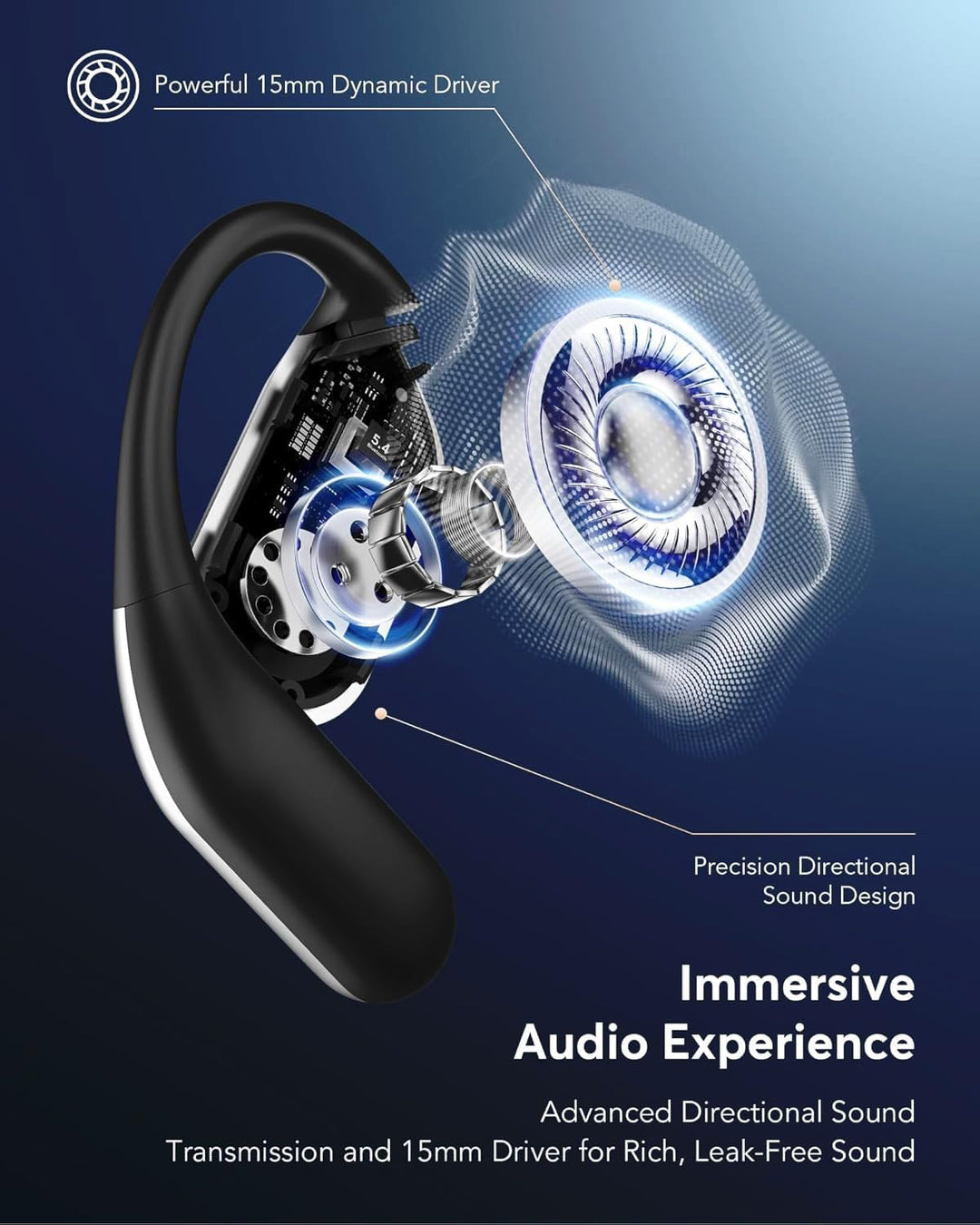 ANSTEN KI Übersetzer kopfhörer, Open Ear Kopfhörer Bluetooth 5.4, 4-in-1 Translator Earbuds mit OWS