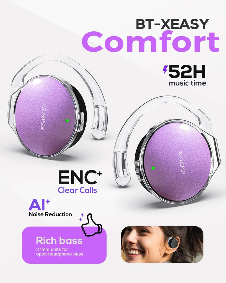 Micool On Ear Kopfhörer Bluetooth 5.4, Open Ear Kopfhörer Kabellos Geräuschunterdrückung, Wassertrop