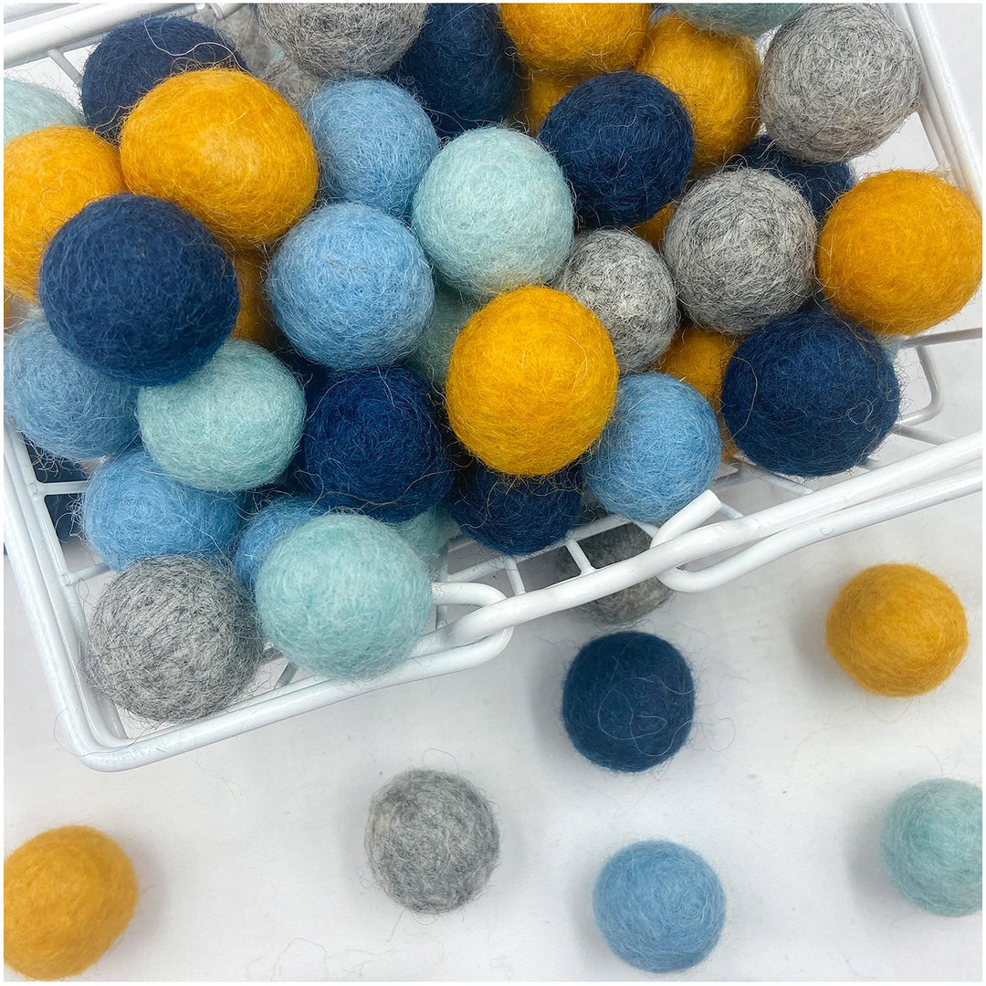 Yulitigy Filz Pom Pom Balls 2cm 80pc Blau Wollball Bunting Home Dekor DIY Custom Filz Ball Party Gir