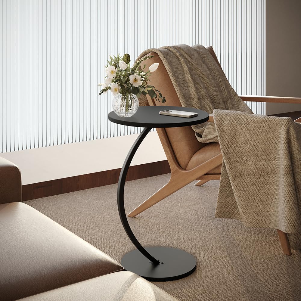 Vicco Beistelltisch Alvio, Schwarz, 40 x 60 cm | als Ablagefläche für Wohnzimmer oder Schlafzimmer e