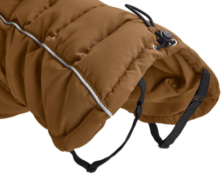 HUNTER Hundemantel Paxson, Farbe: karamell, stylischer Puffermantel, wasserabweisend, reflektierende
