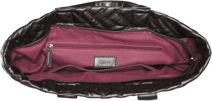 camel active Damen Gabor Bags Haley Shopper Umhängetasche Reissverschluss Gross Silber Schwarz, Schw