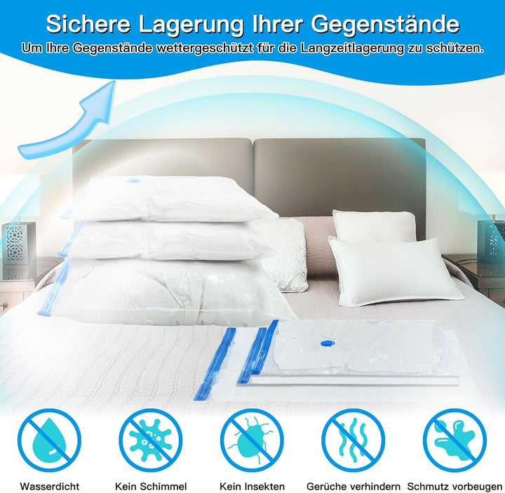 Vakuumbeutel für Kleidung Bettdecken mit Elektrische Pumpe,12 Stück vacuum bags for clothing (3 Jumb