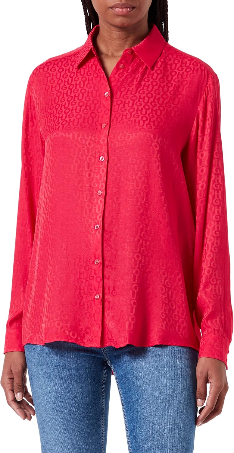 HUGO Damen Evish Blouse 44 Dark Pink658, 44 Dark Pink658