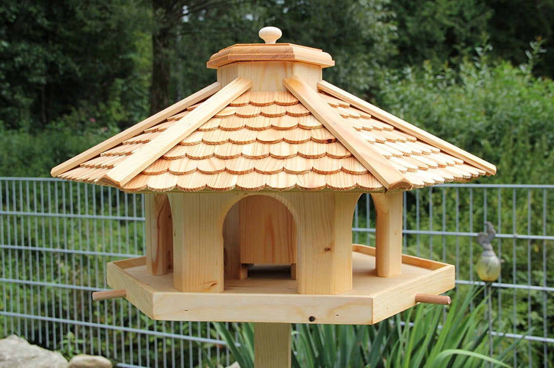XXL Premium (V52) Lärchenholz Vogelhaus Vogelhäuser Vogelfutterhaus Vogelhäuschen-aus Holz- Lärche