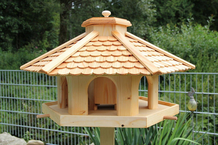 XXL Premium (V52) Lärchenholz Vogelhaus Vogelhäuser Vogelfutterhaus Vogelhäuschen-aus Holz- Lärche