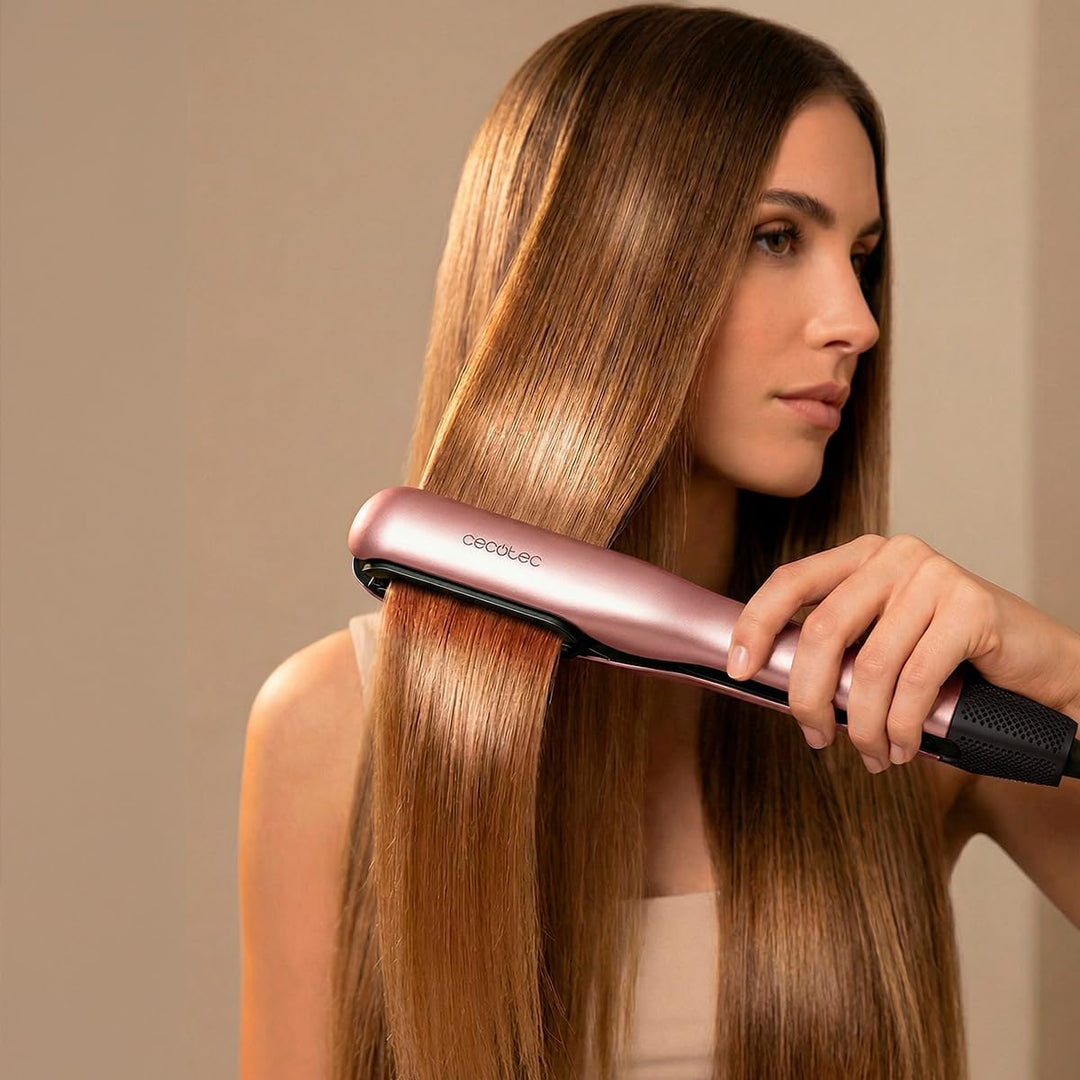 Cecotec Haarglätter AirLisse 2in1 ForceDry Duo Schwarz. Doppelheizplatte, 2 Zubehörteile, 1000 W, 11