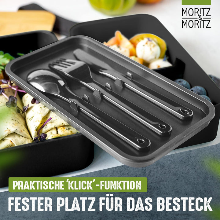 Moritz & Moritz 2er Set Bento Box Japanisch - Perfekte Lunchbox für Erwachsene und Kinder - Brotdose