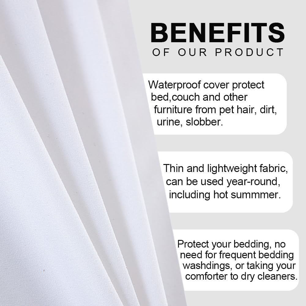 DUJUIKE 100% wasserdichte Schutzdecke oder Liner für Bett, Matratzenschoner für das Bett, Wiederverw