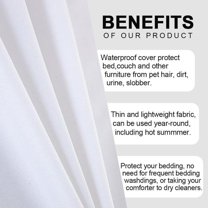 DUJUIKE 100% wasserdichte Schutzdecke oder Liner für Bett, Matratzenschoner für das Bett, Wiederverw